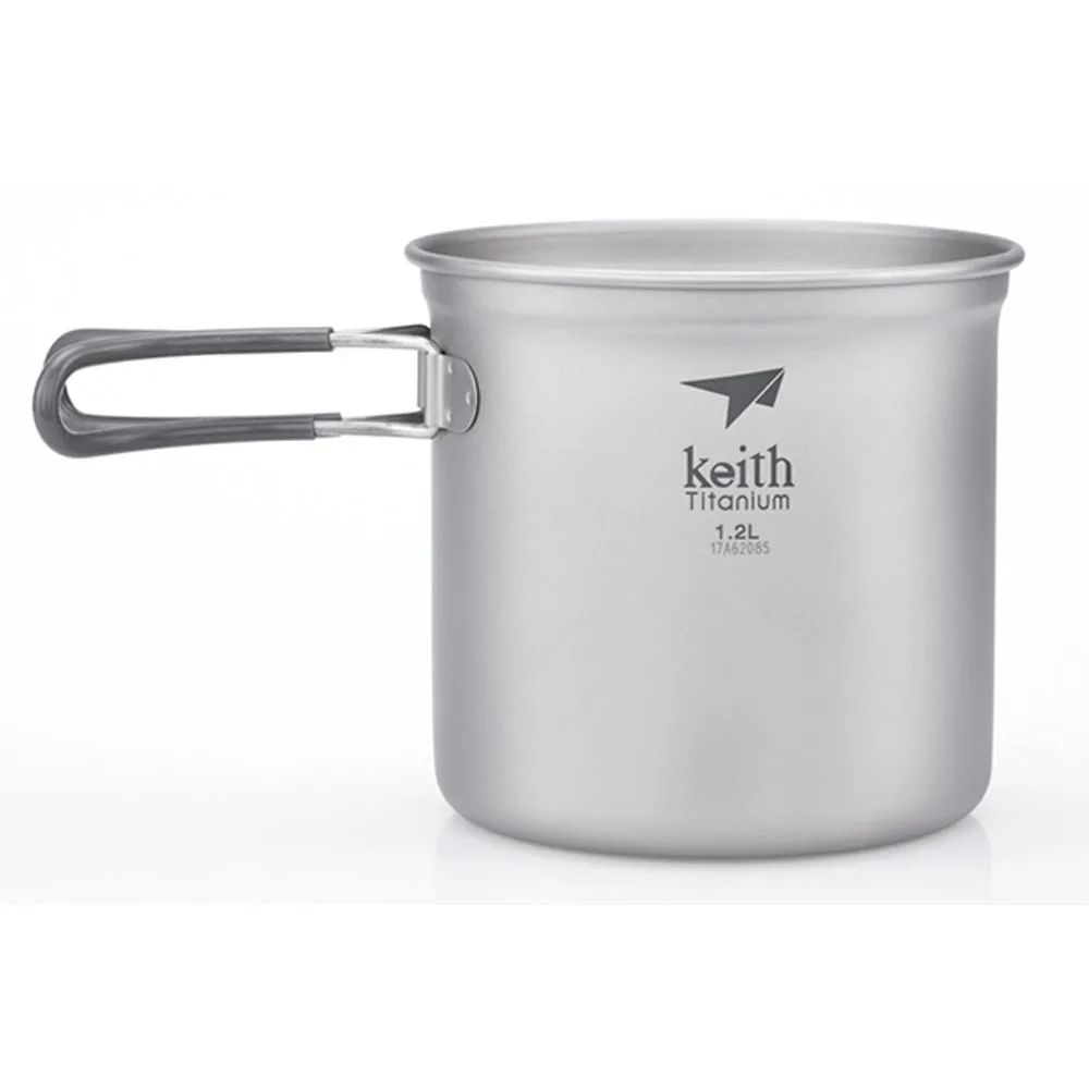 Keith 2-Piece Titanium Pot and Pan Cook Set 1.2L   400ml