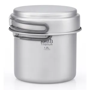 Keith 2-Piece Titanium Pot and Pan Cook Set 1.2L   400ml