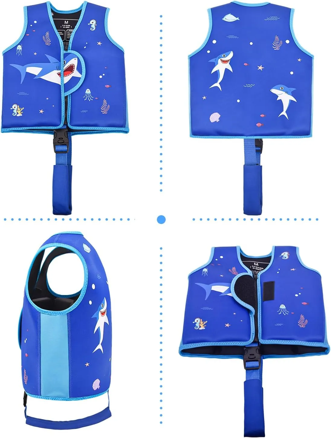 Kids Swim Vest, Toddler Swim Jacket for 20-30-50lbs Boys Girls, Toddler Floaties with Adjustable Safety Strap for Pool, Beach, Boating, Learn to Swim
