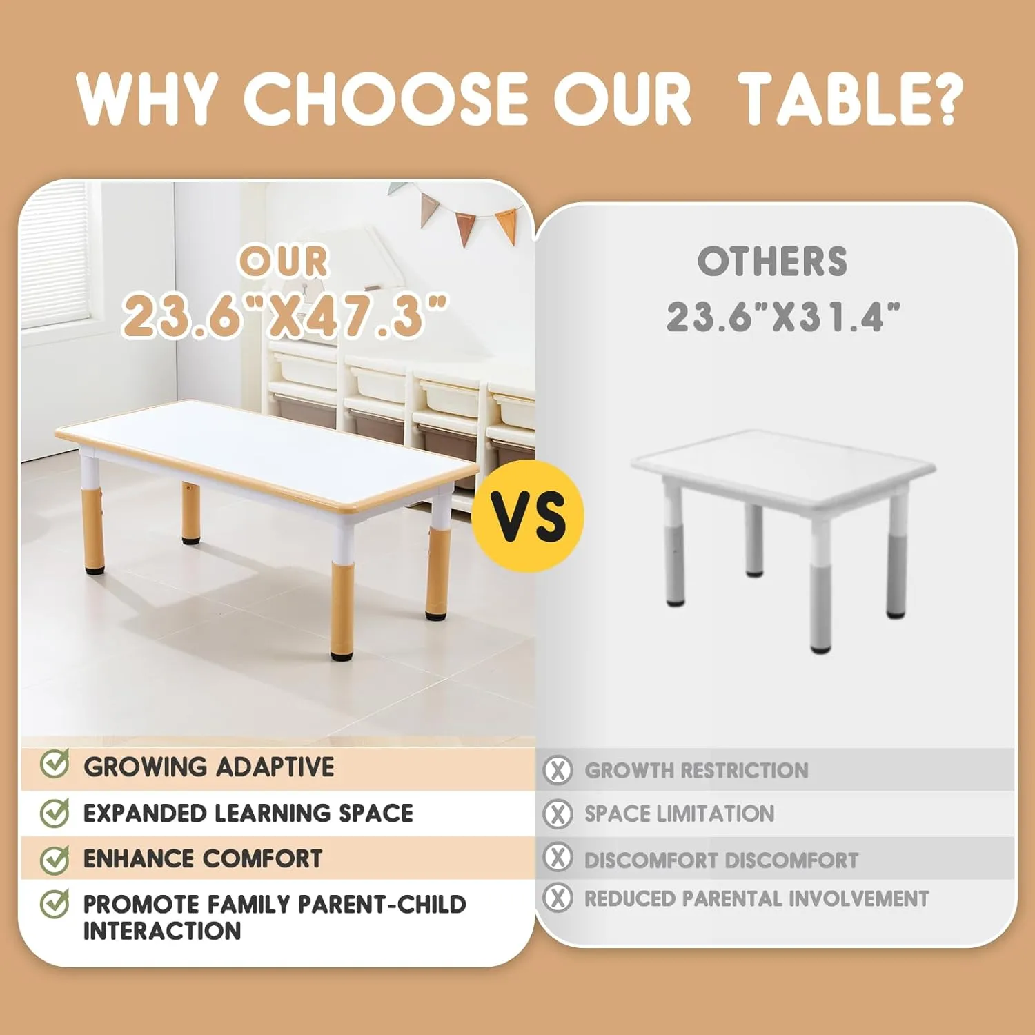 Kids Table and Chair Set for Toddlers - Adjustable Activity Center with Non-Slip Legs & Graffiti-Proof Surface Ages 3-12