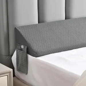 King Size Bed Wedge Pillow for Headboard/Mattress Gap Spacer Filler Stopper Falling Down Long Nora Side Sleeper Pillows, Frame Beds Decorative,Loft Dorm Home Decor Bedding Set Accessories Light Grey