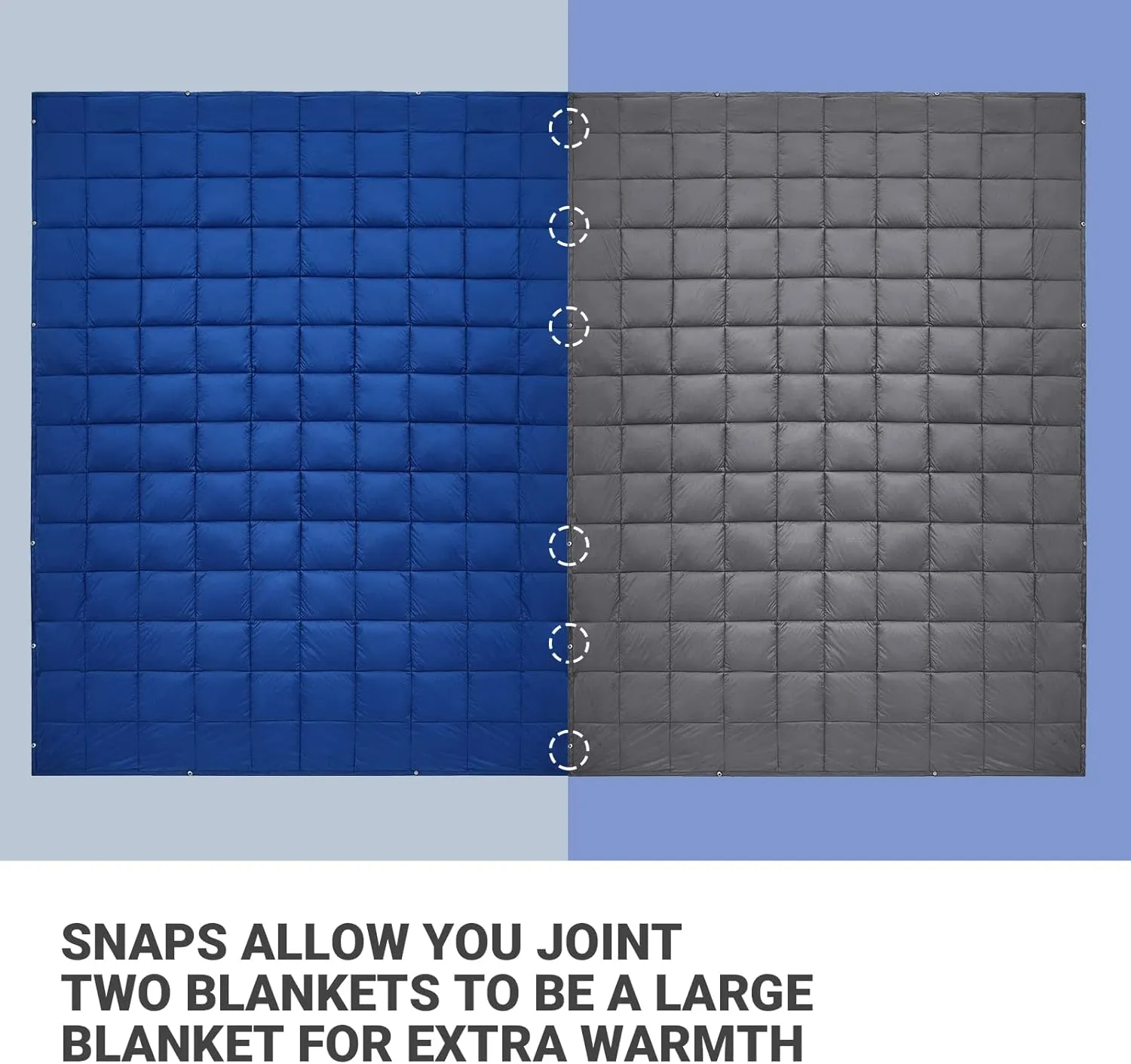 KingCamp Down Camping Blanket - Lightweight, Multifunctional Quilt for Camping with Snap Button, Portable for Stadium, Travel, Airplane, Picnic, Indoor & Outdoor, Provides Warmth