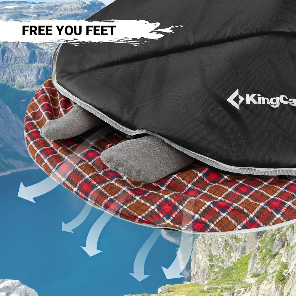 KingCamp FREESPACE 350 Flannel Sleeping Bag-Envelope With Hood