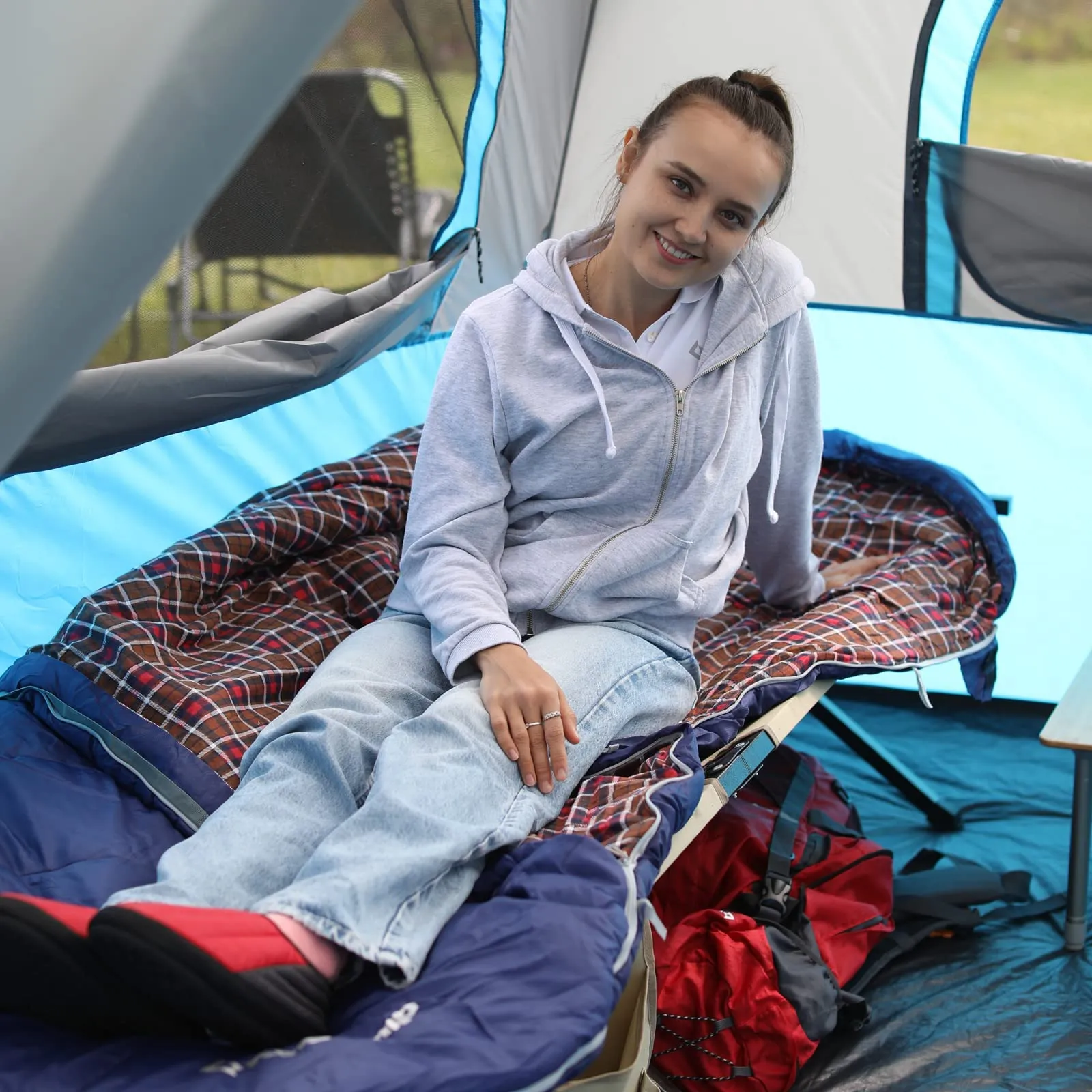 KingCamp FREESPACE 350 Flannel Sleeping Bag-Envelope With Hood