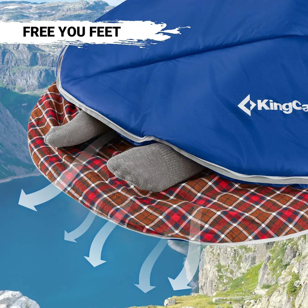 KingCamp FREESPACE 350 Flannel Sleeping Bag-Envelope With Hood