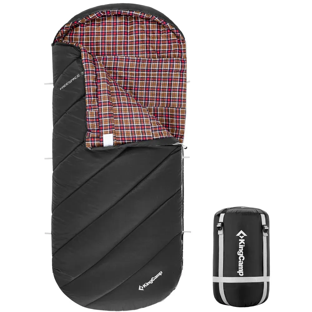 KingCamp FREESPACE 350 Flannel Sleeping Bag-Envelope With Hood