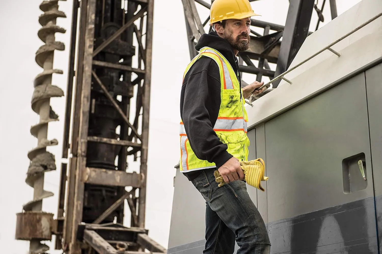 Kishigo All Mesh Contrast Men's Reflective Safety Vest 1195, ANSI Type R/Class 2, 6 Pockets Zipper, Reflective Lining