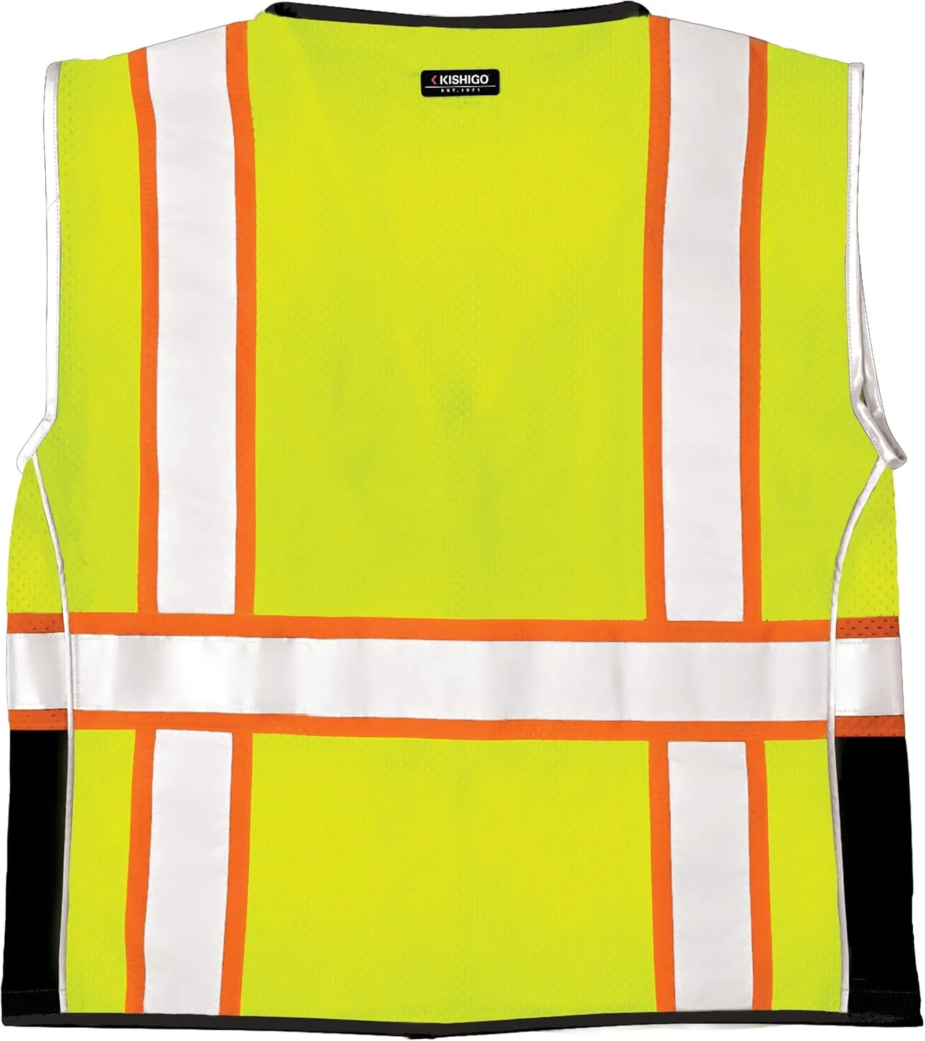 Kishigo Premium Black Series Heavy Duty Unisex Reflective Safety Vest, ANSI Type R/Class 2 Compliant, 6 Pockets