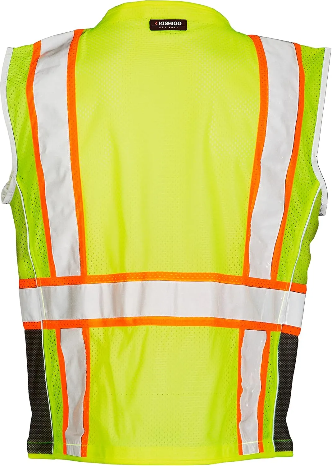 Kishigo Premium Black Series Heavy Duty Unisex Reflective Safety Vest, ANSI Type R/Class 2 Compliant, 6 Pockets