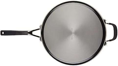 KitchenAid Hard Anodized Nonstick Saute Pan with Lid and Helper Handle, 5 Quart, Onyx Black