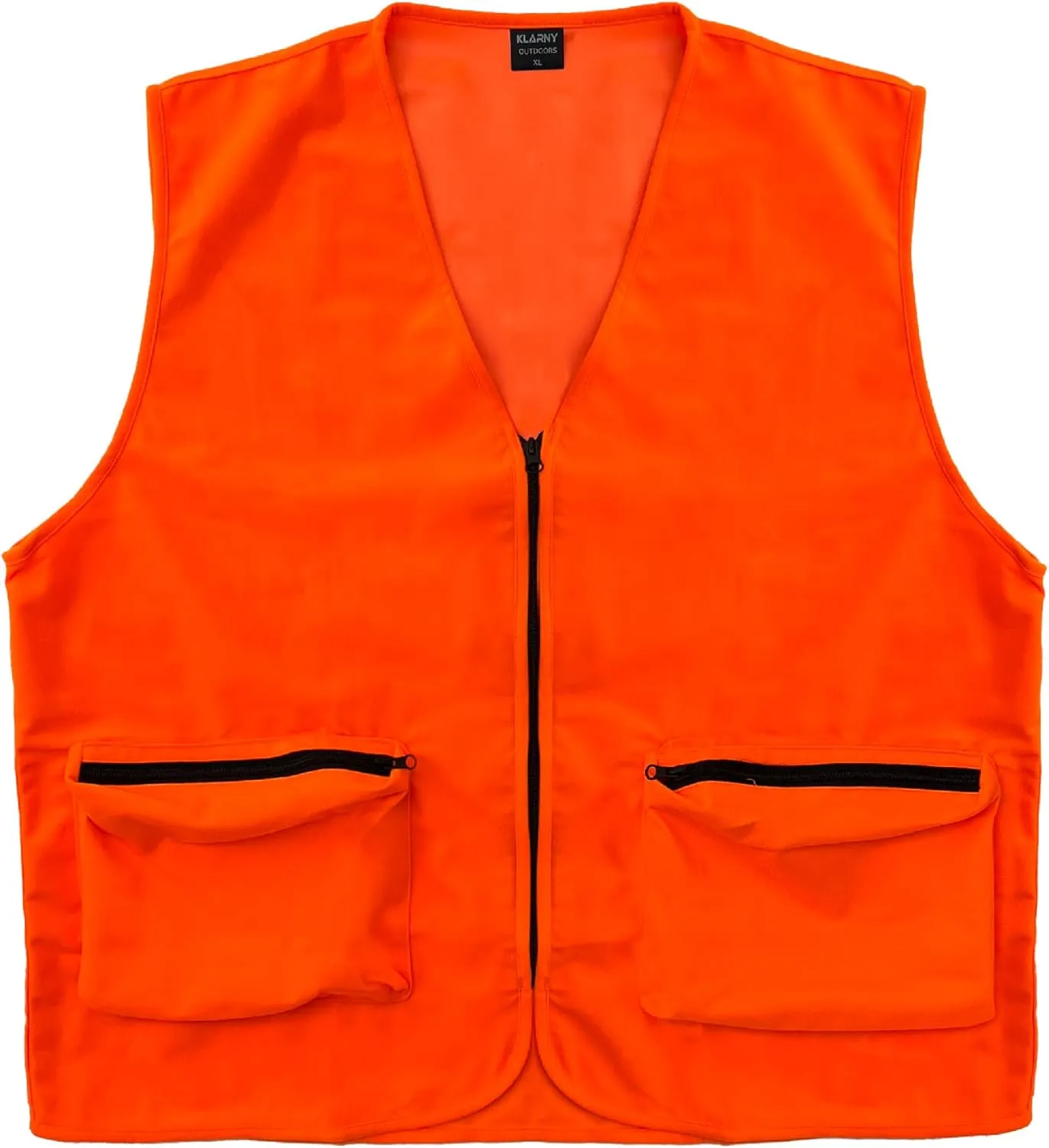 Klarny Blaze Orange Hunting Vest with Pockets, High-Visibility, Waterproof, Ultra-Quiet Deer and Bow Hunting Gear Accessories