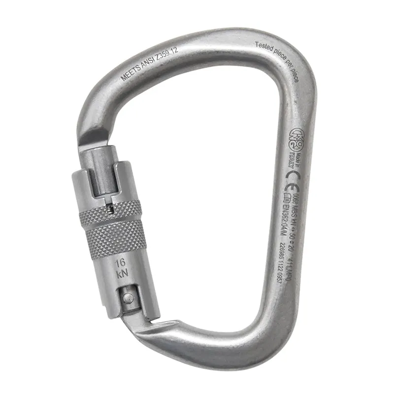 Kong XL ANSI / NFPA Carbon Steel 3-Stage Autoblock Silver 50kN Carabiner