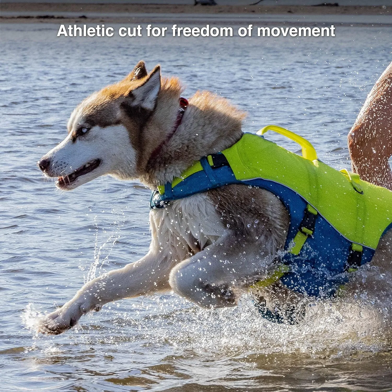 Kurgo Surf n' Turf Dog Life Jacket, Adjustable Dog PFD, Reflective Floatation Vest for Small to Large Pets (Yellow/Blue, X-Small)