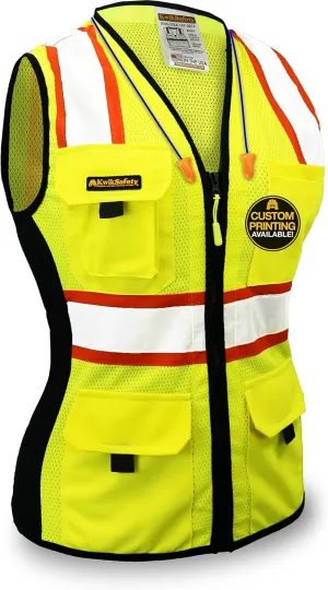 KwikSafety - Charlotte, NC - FIRST LADY Safety Vest for Women, High Visibility Reflective Strips, Meets ANSI & OSHA