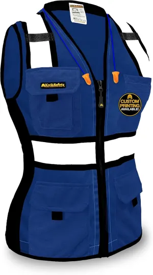 KwikSafety - Charlotte, NC - Multi Color Safety Vest for Women, High Visibility Reflective Strips Premium ANSI Class Unrated
