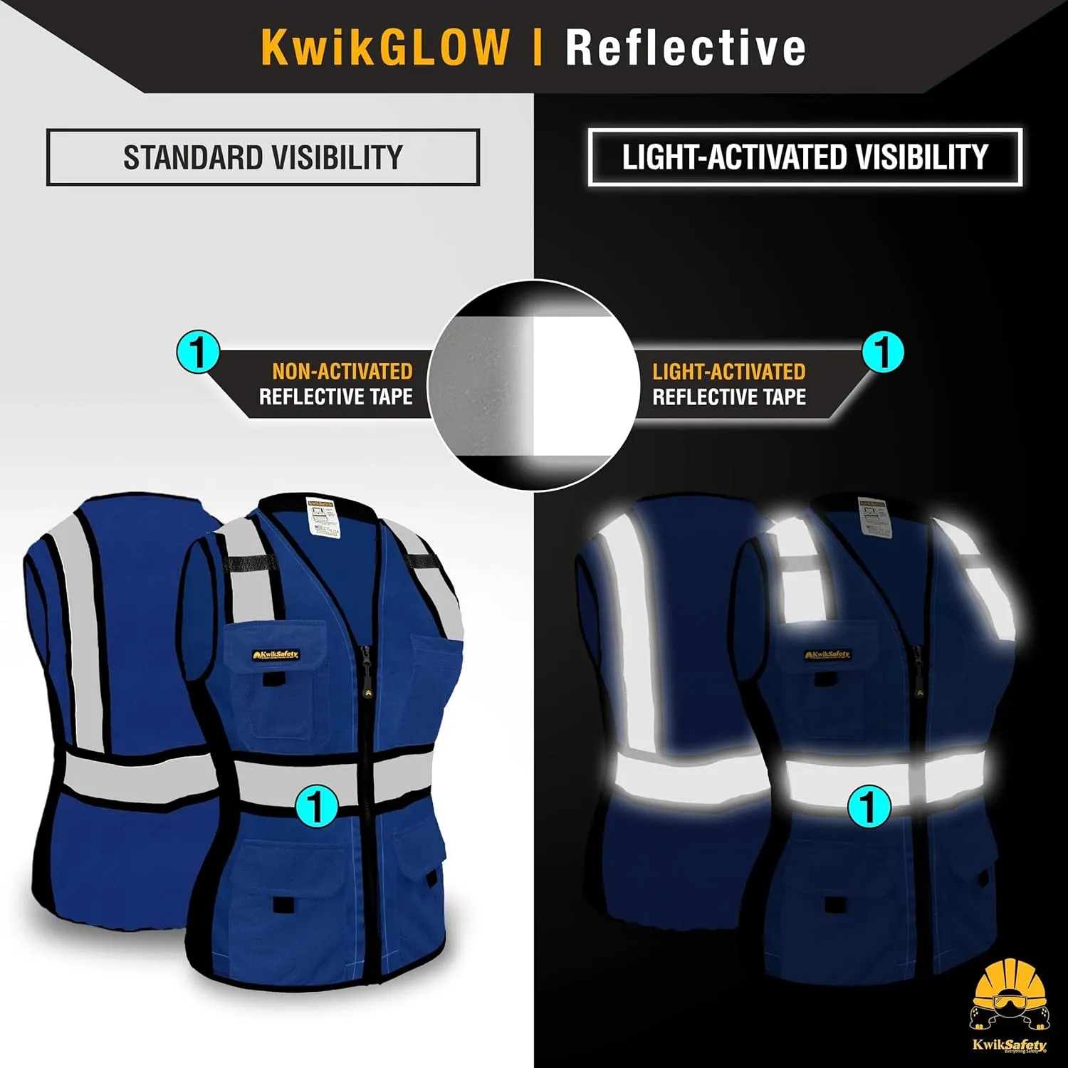 KwikSafety - Charlotte, NC - Multi Color Safety Vest for Women, High Visibility Reflective Strips Premium ANSI Class Unrated