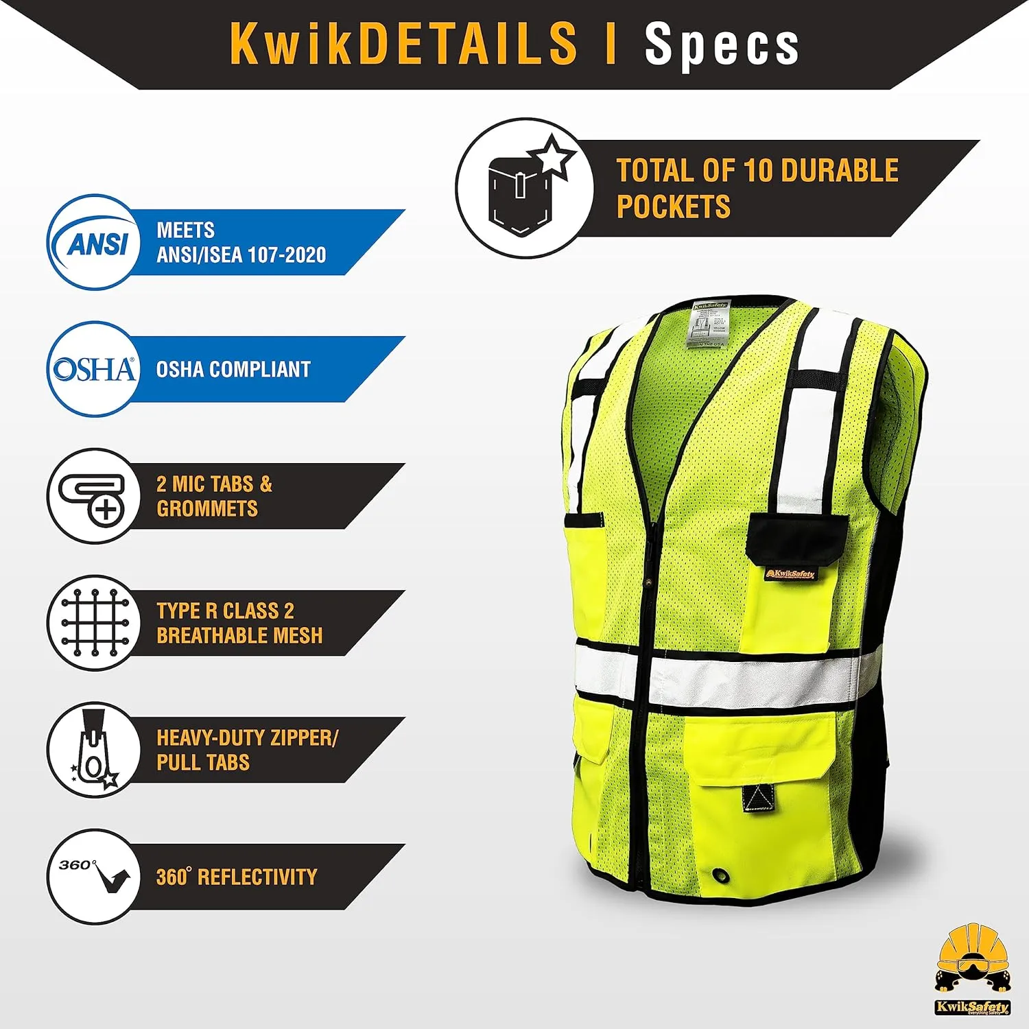 KwikSafety - Charlotte, NC - RoadBOSS Econ & Premium Safety Vest ANSI Tested OSHA