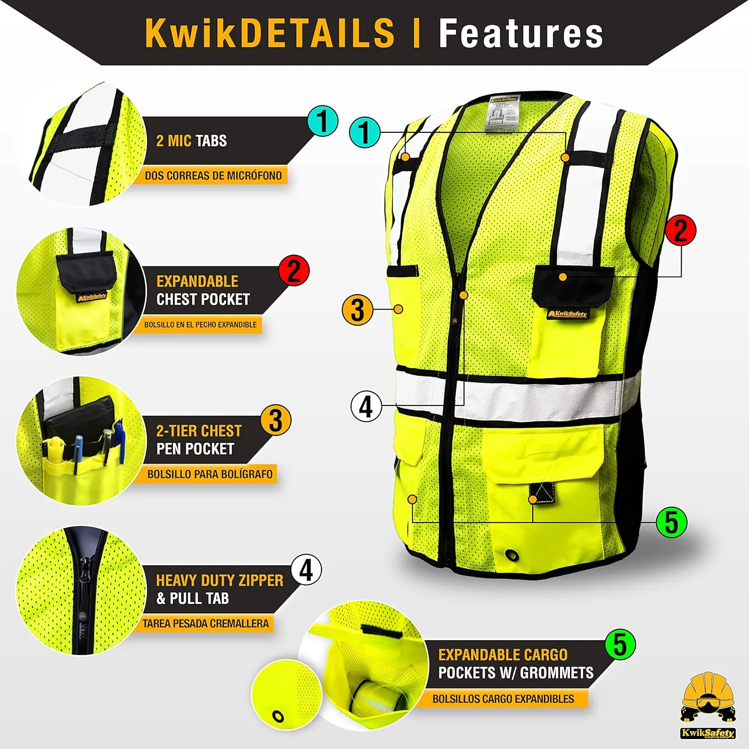 KwikSafety - Charlotte, NC - RoadBOSS Econ & Premium Safety Vest ANSI Tested OSHA
