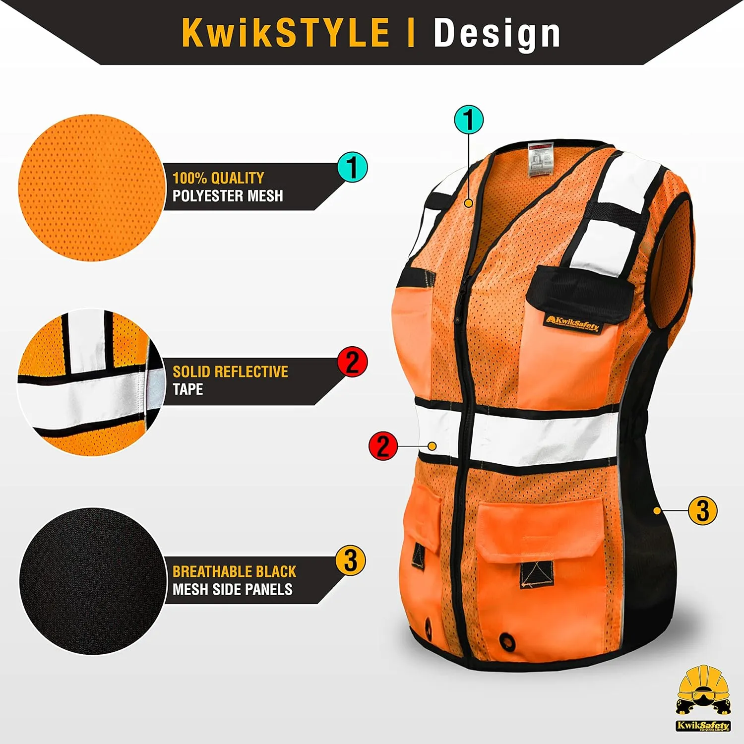 KwikSafety - Charlotte, NC - RoadBOSS Economy & Premium Safety Vest for Women [SNUG-FIT] Class 2 ANSI Tested OSHA