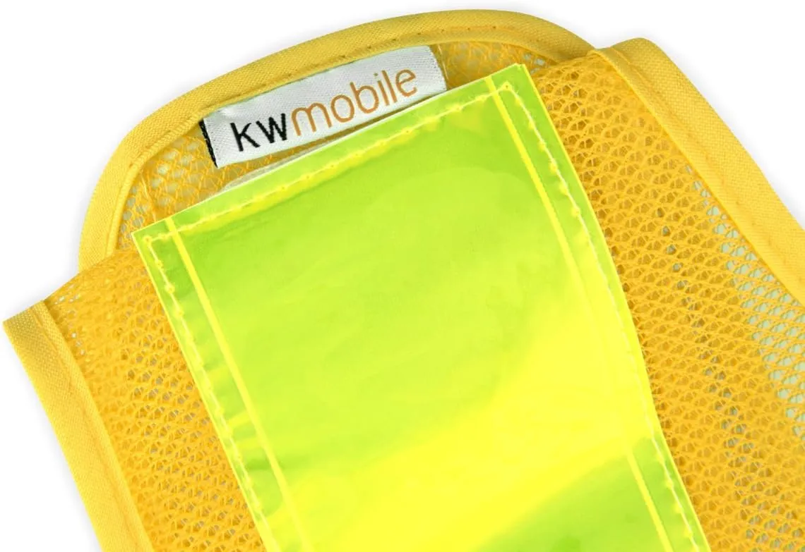 kwmobile LED Light Safety Vest - High Visibility Waistcoat Traffic Outdoor Night Warning Reflector Clothing Reflective