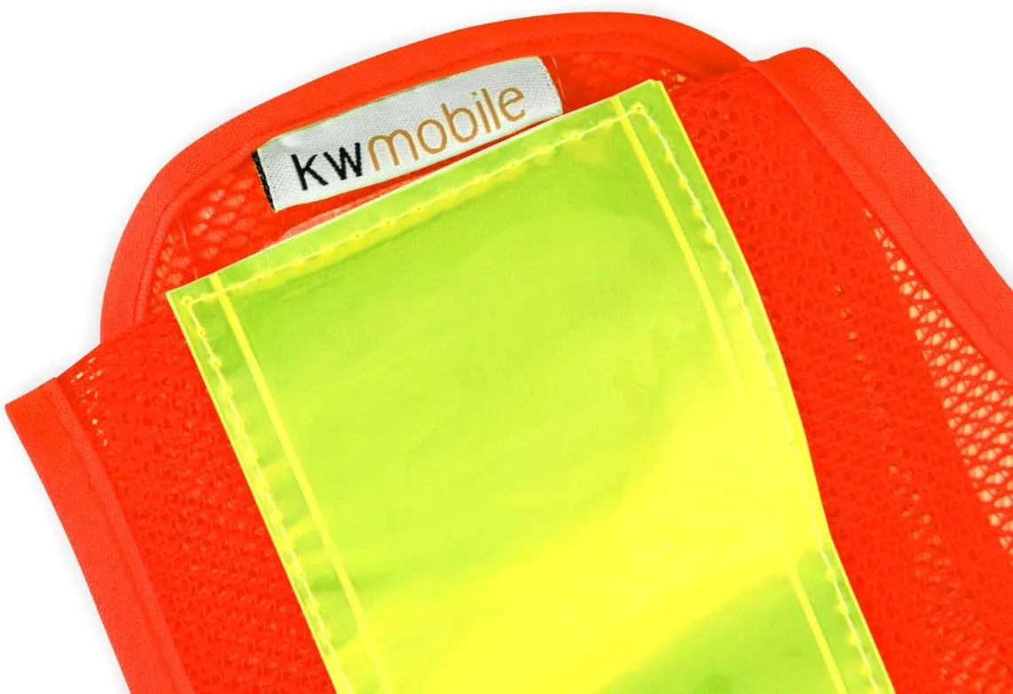 kwmobile LED Light Safety Vest - High Visibility Waistcoat Traffic Outdoor Night Warning Reflector Clothing Reflective