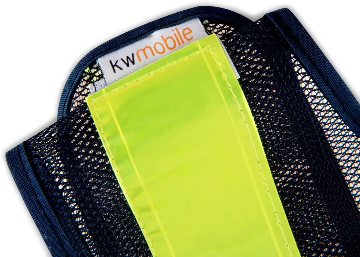 kwmobile LED Light Safety Vest - High Visibility Waistcoat Traffic Outdoor Night Warning Reflector Clothing Reflective