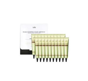 LA'DOR Snail Sleeping Hair Treatment 13.52 Fl Oz Ampoule 20ml x 20ea Nourishing Regenerating Formula Based On A Blend Of Keratin Collagen And Protein Deep Conditioner Jasmine Extract Hair Mask