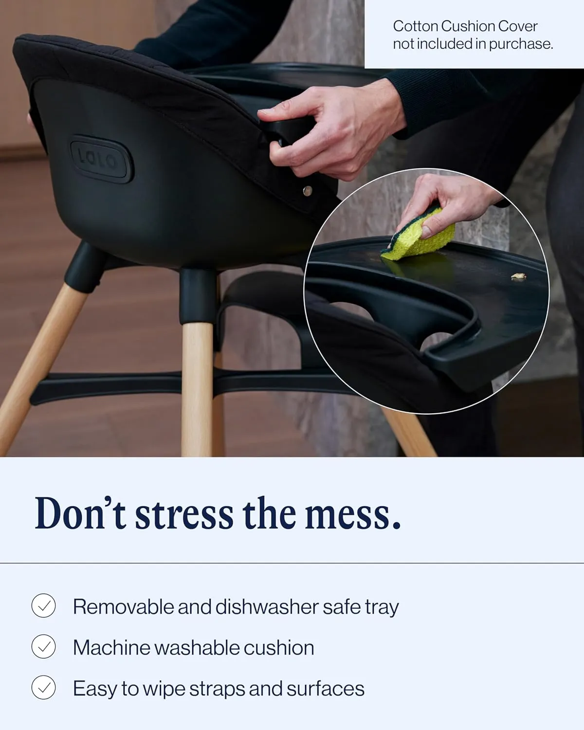 Lalo The Chair Convertible 3-in-1 High Chair for Babies & Toddlers, Dishwasher Safe Tray, Adjustable Footrest, Licorice