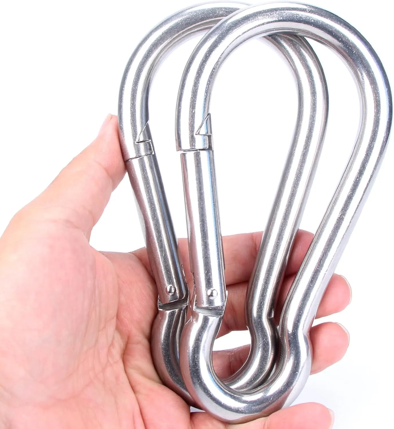 Large Carabiner Heavy Duty, 304 Stainless Steel Outdoor Carabiner Clip Spring Snap Hook