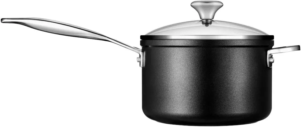 Le Creuset Toughened Nonstick PRO Saucepan With Glass Lid, 3 qt.