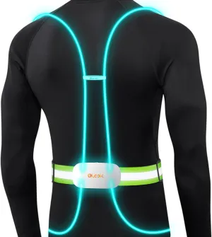 LED Running Light Vest Multicolor Light Up Vest Rechargeable Reflective Safety Gear High Visibility for Night Running