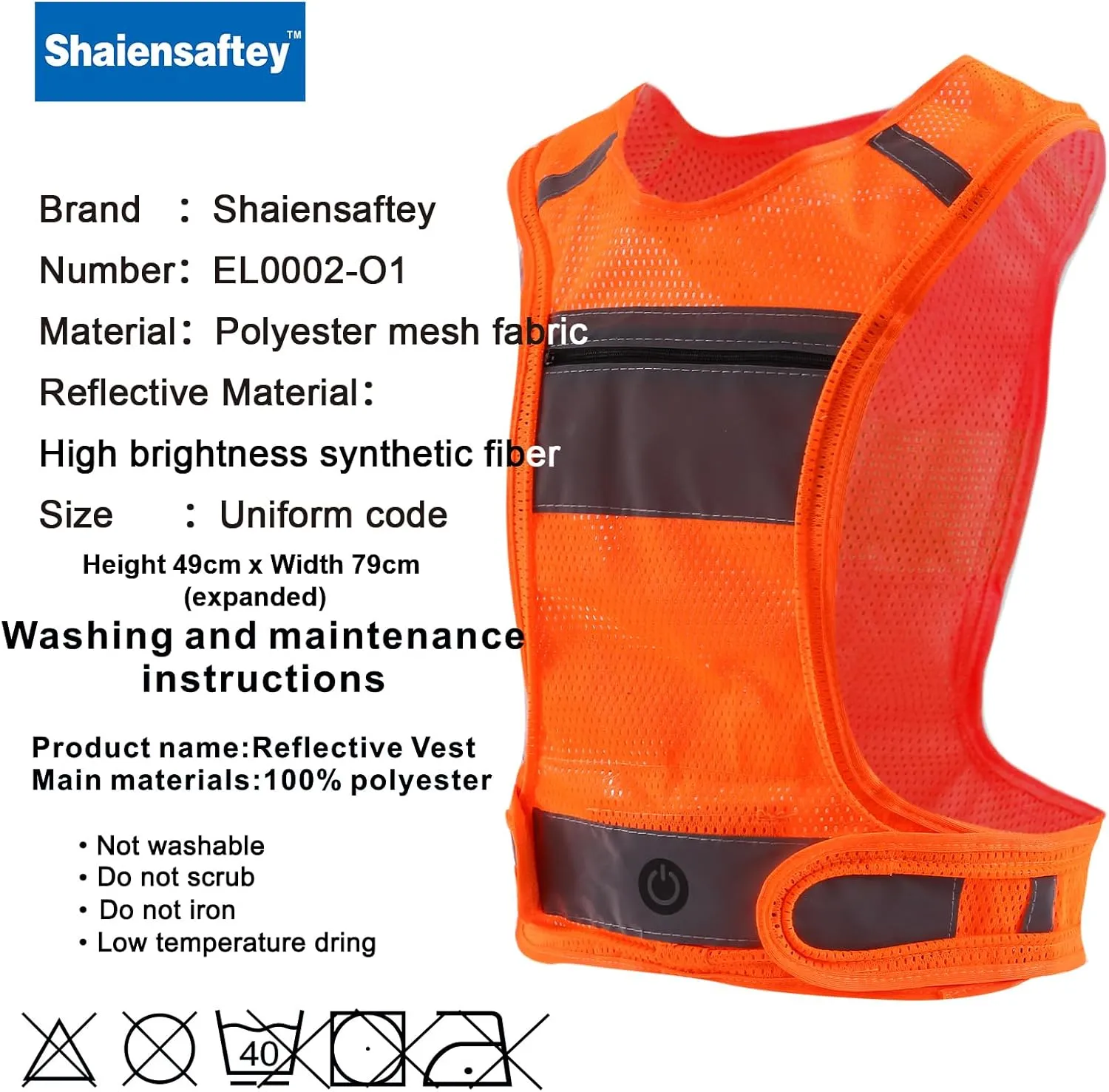LED Safety Reflective Vest, USB Rechargeable Running Reflector Gear with Storage Pocket, Adjustable Vest
