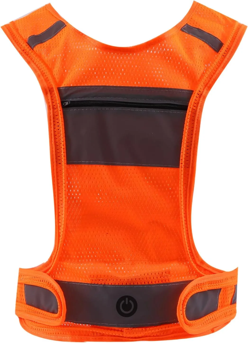 LED Safety Reflective Vest, USB Rechargeable Running Reflector Gear with Storage Pocket, Adjustable Vest
