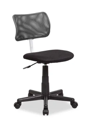 Leigh 16" Office Chair - Black with Mesh Back|Chaise de bureau Leigh de 16 po - noire avec dossier à mailles