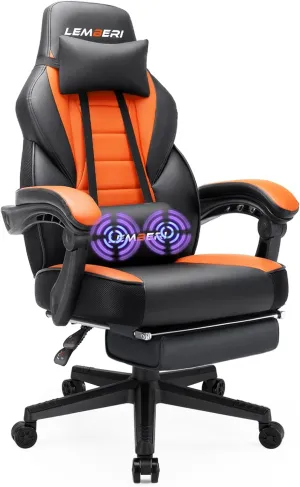 LEMBERI Gaming Chairs with Footrest,Ergonomic Video Game Chairs for Adults,Big and Tall Gaming Chair 400lb Weight Capacity, Racing Style Gaming Computer Gamer Chair with Headrest and Lumbar Support
