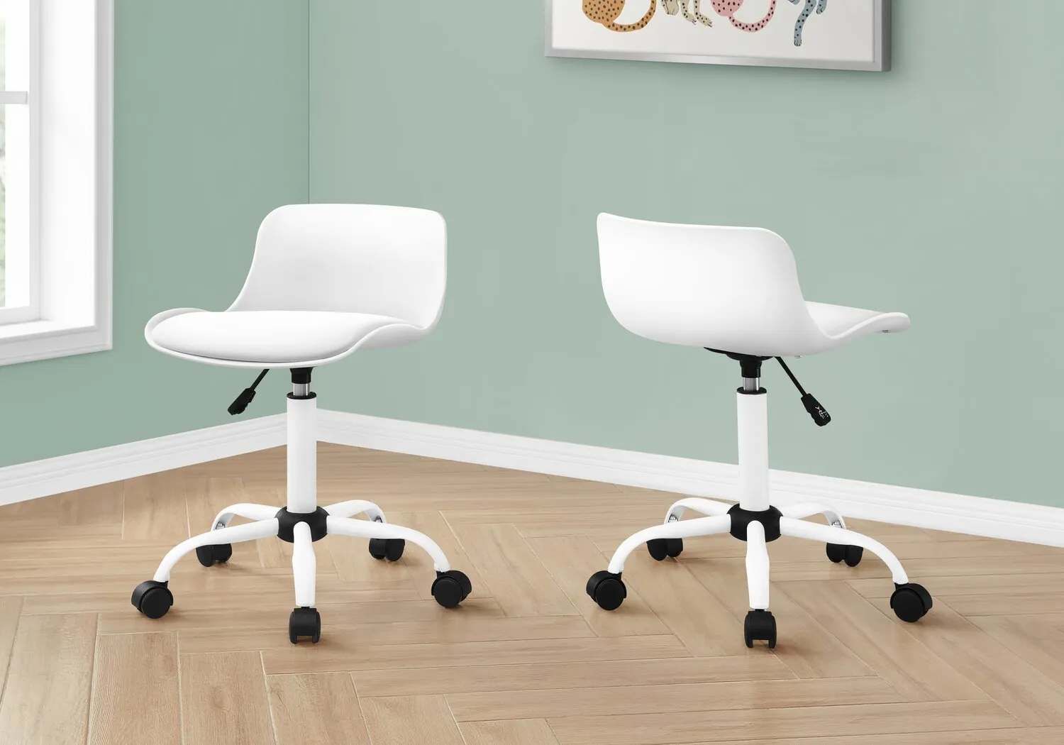 Letty 18.5" Compact Office Chair with Low Back - White|Chaise de bureau compacte Letty de 18,5 po avec dossier bas - blanche