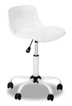 Letty 18.5" Compact Office Chair with Low Back - White|Chaise de bureau compacte Letty de 18,5 po avec dossier bas - blanche