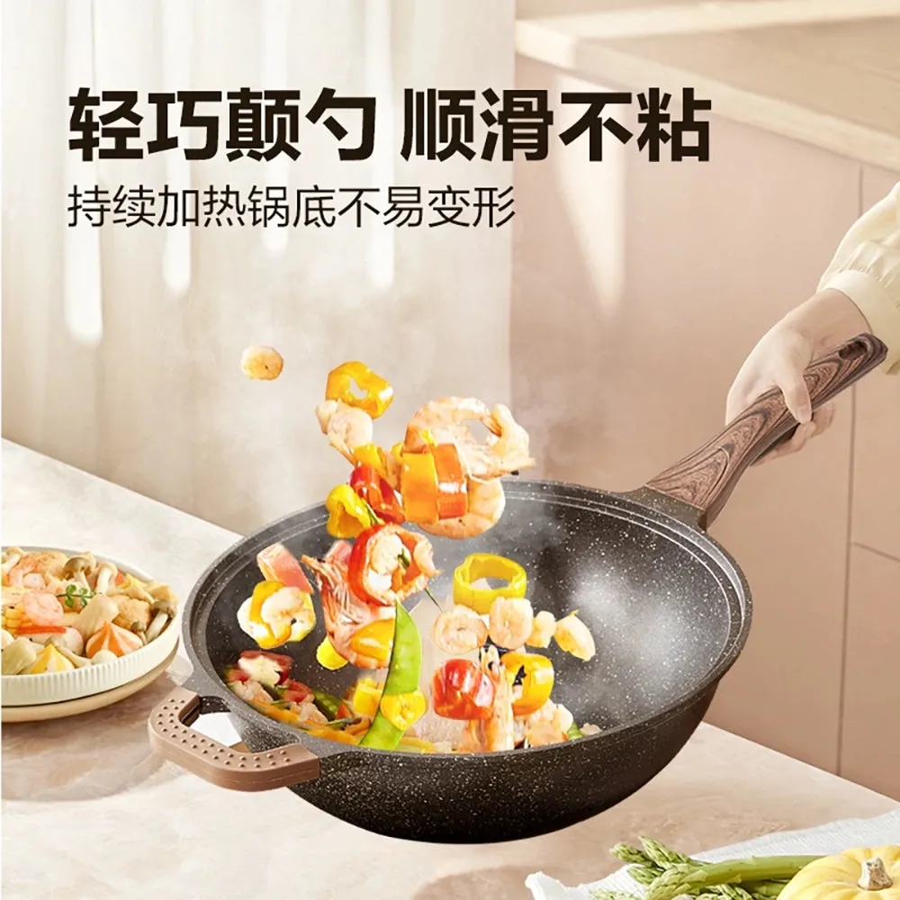 Lifease Cast Maifan Stone Frying Pan 28cm - Suitable for 1-3 People