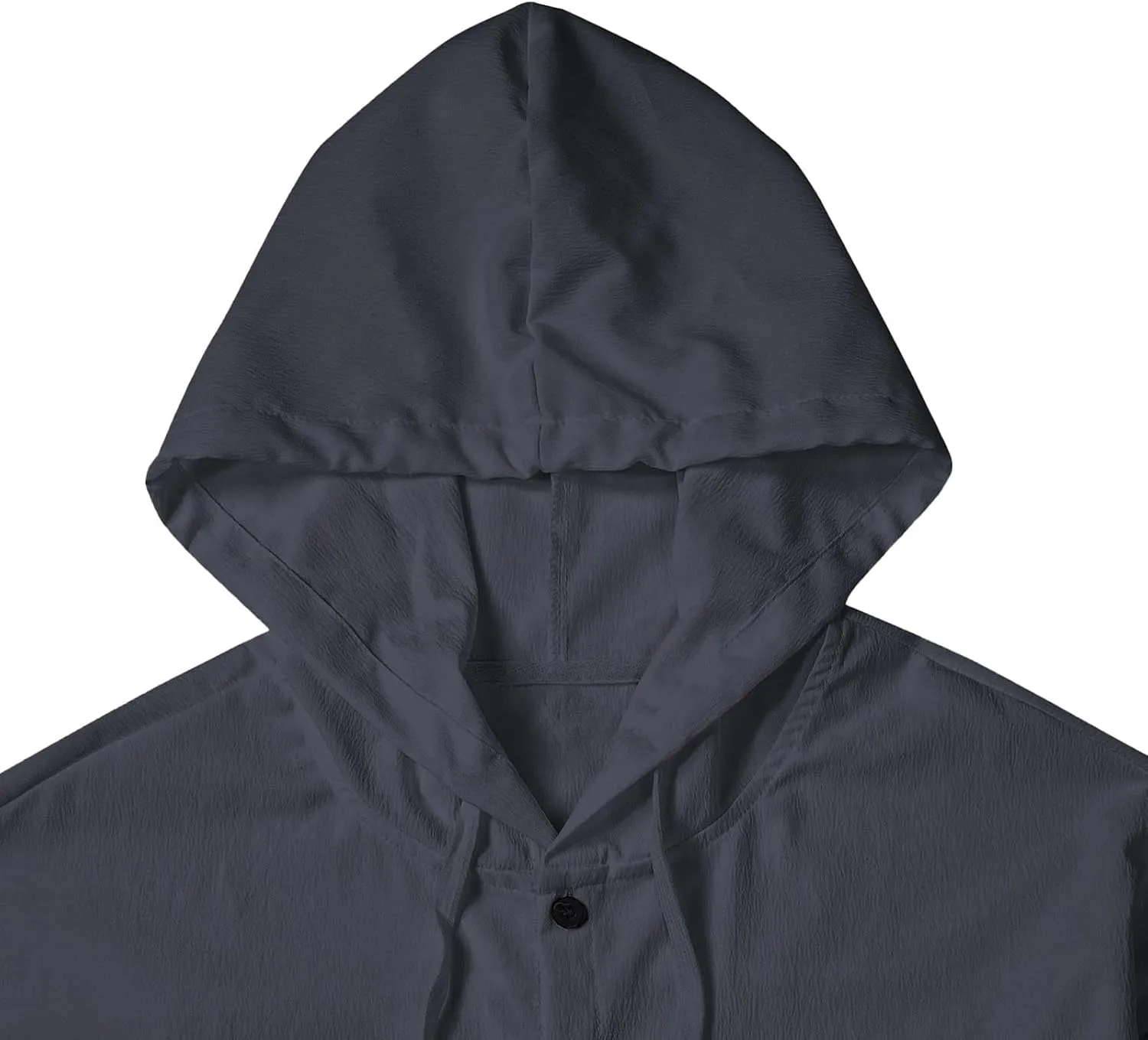 Lightweight Hooded Shirts for Men Roll Up Long Sleeve Casual Buttton Down Drawstring Hoodies Beach Yoga T Shirts