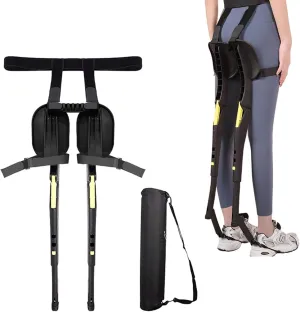 Lightweight Standing Seat Portable, 3-Gear Adjustable Heights Chairless Chair Wearable Leg Ergonomics Seat,Invisible Chair for Fishing Concert Subway, Black