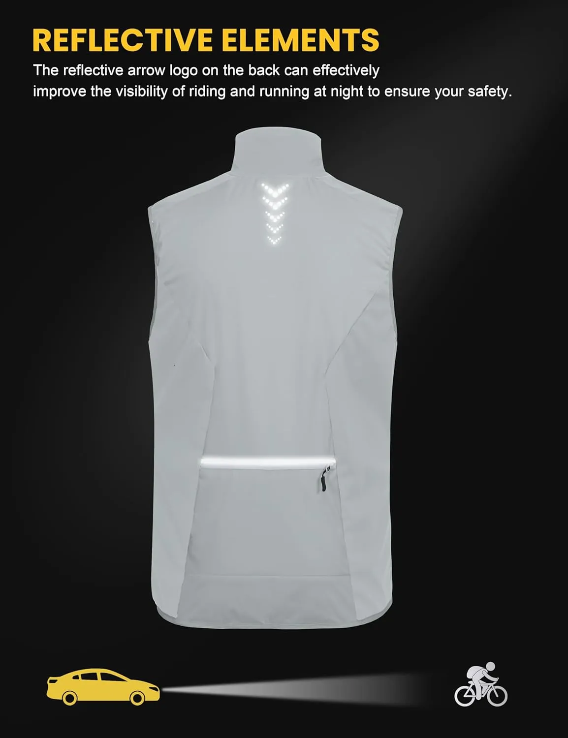 Little Donkey Andy Men's Water-resistant Outerwear Vests, Stretch Windproof Vest for Cycling, Running, Golf