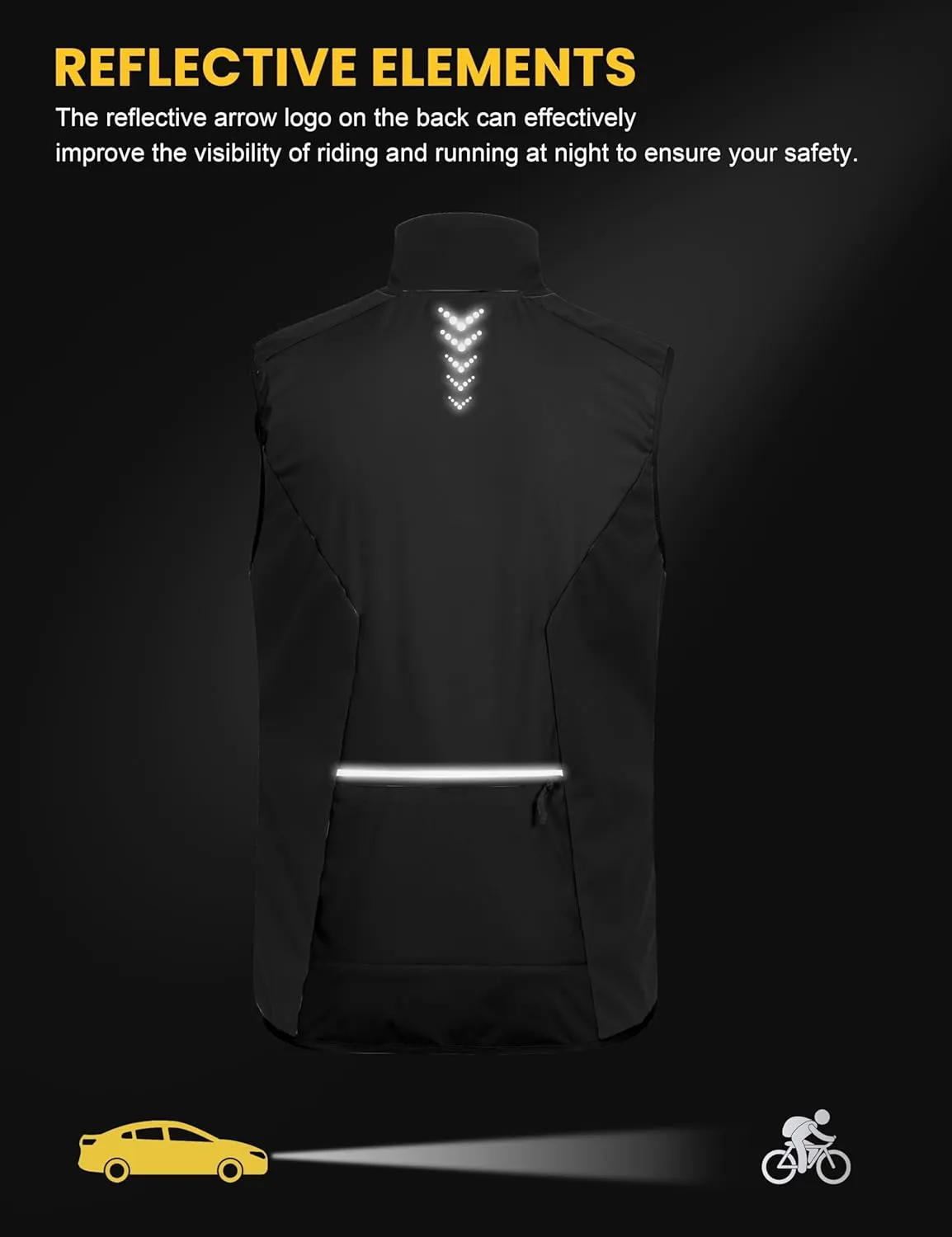 Little Donkey Andy Men's Water-resistant Outerwear Vests, Stretch Windproof Vest for Cycling, Running, Golf