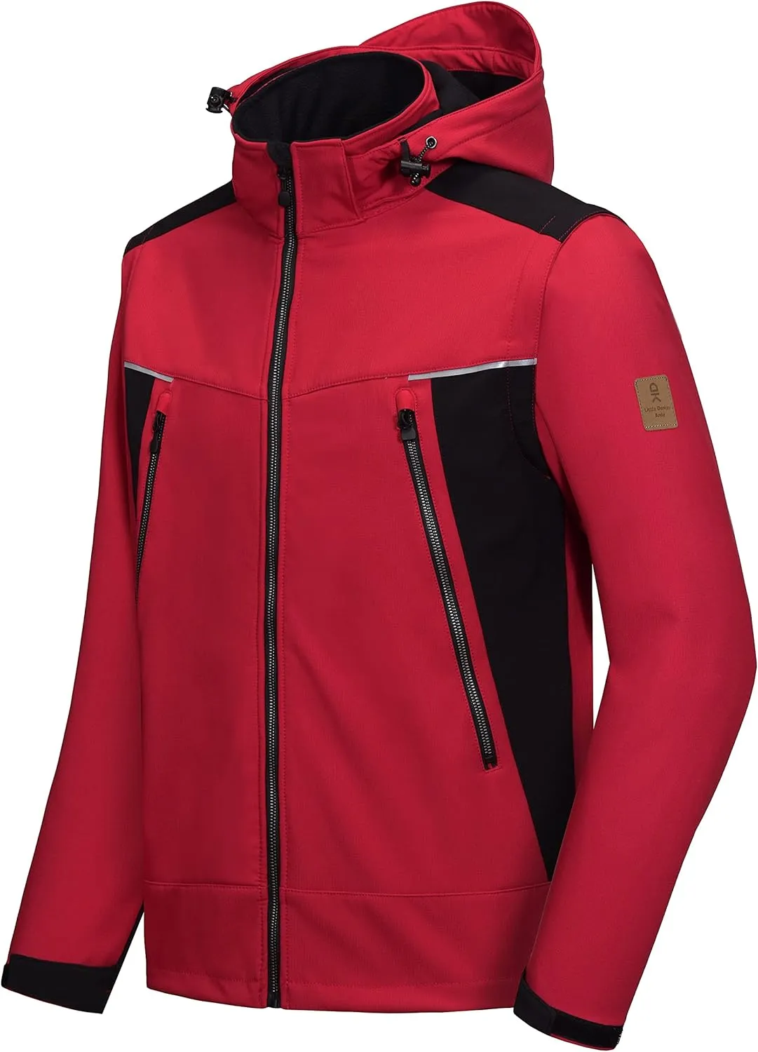 Little Donkey Andy Men's Waterproof Softshell Jacket with Detachable Sleeves and Hood, Fleece Mountain Ski Snow Rain Coat