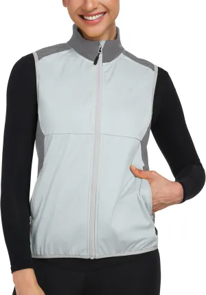 Little Donkey Andy Windproof Sleeveless Vest Jacket for Women, Water-Repellent Stretch Sports Vest for Cycling, Running