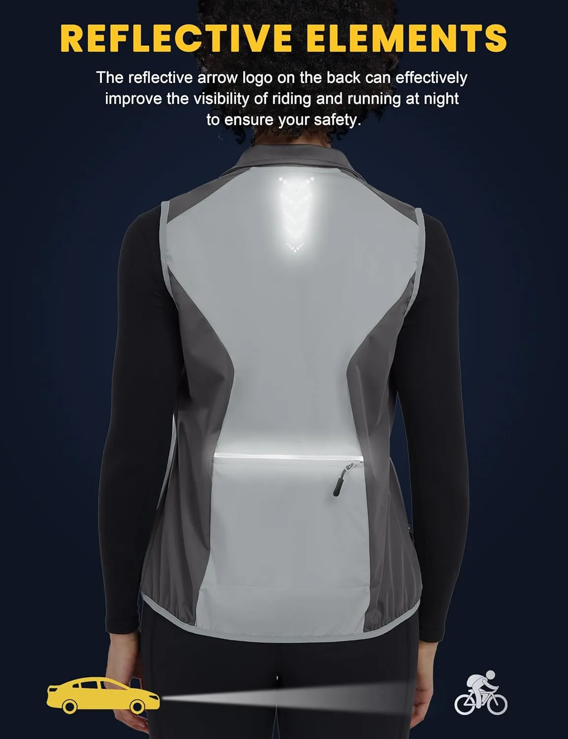 Little Donkey Andy Windproof Sleeveless Vest Jacket for Women, Water-Repellent Stretch Sports Vest for Cycling, Running