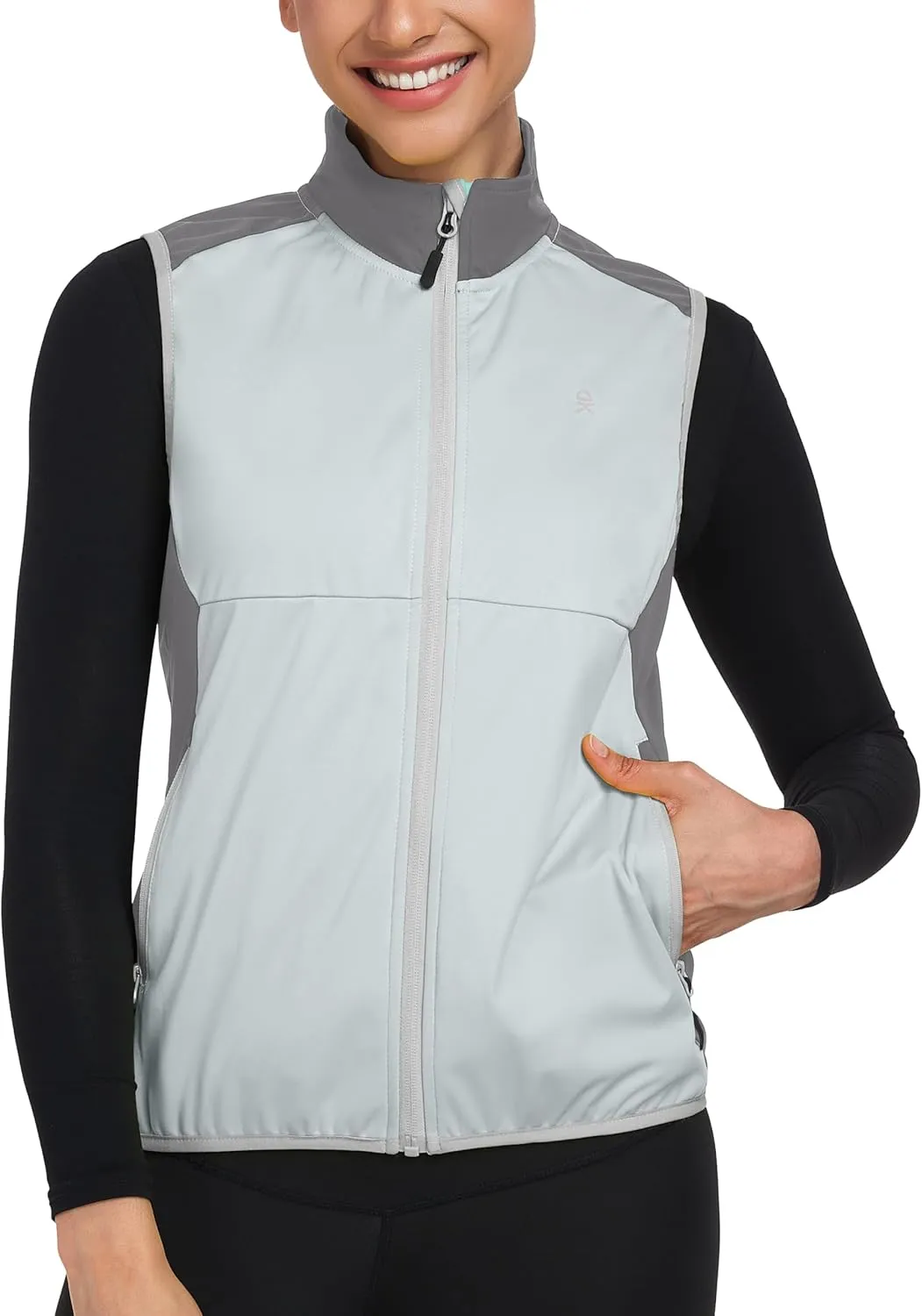 Little Donkey Andy Windproof Sleeveless Vest Jacket for Women, Water-Repellent Stretch Sports Vest for Cycling, Running
