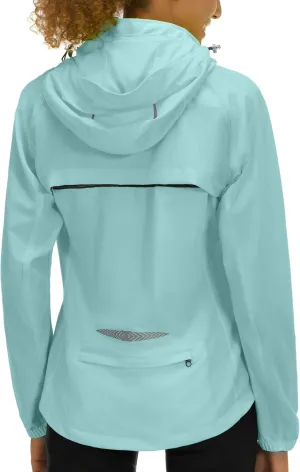 Little Donkey Andy Women's Lightweight Waterproof Cycling Jacket with Removable Sleeves & Hood for Biking Running Golf