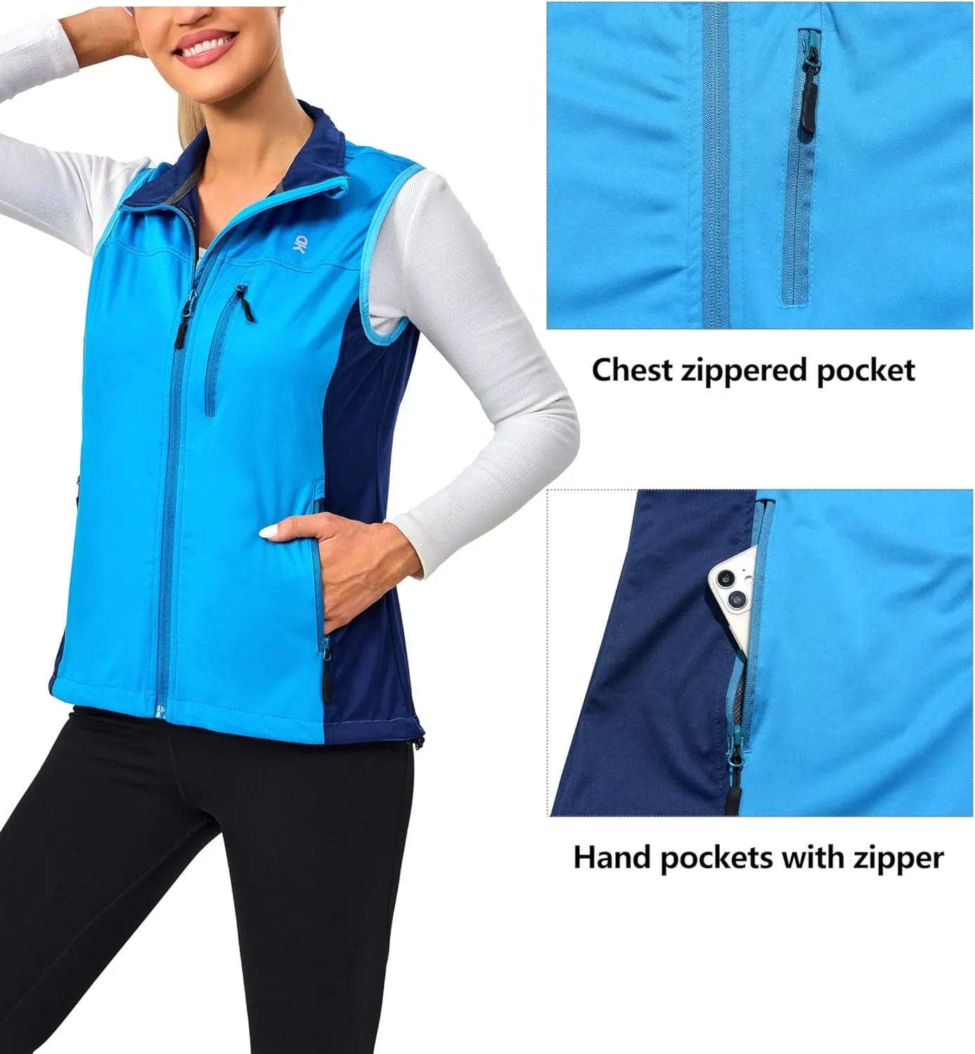 Little Donkey Andy Women's Lightweight Windproof Softshell Vest for Golf Tennis Running Cycling