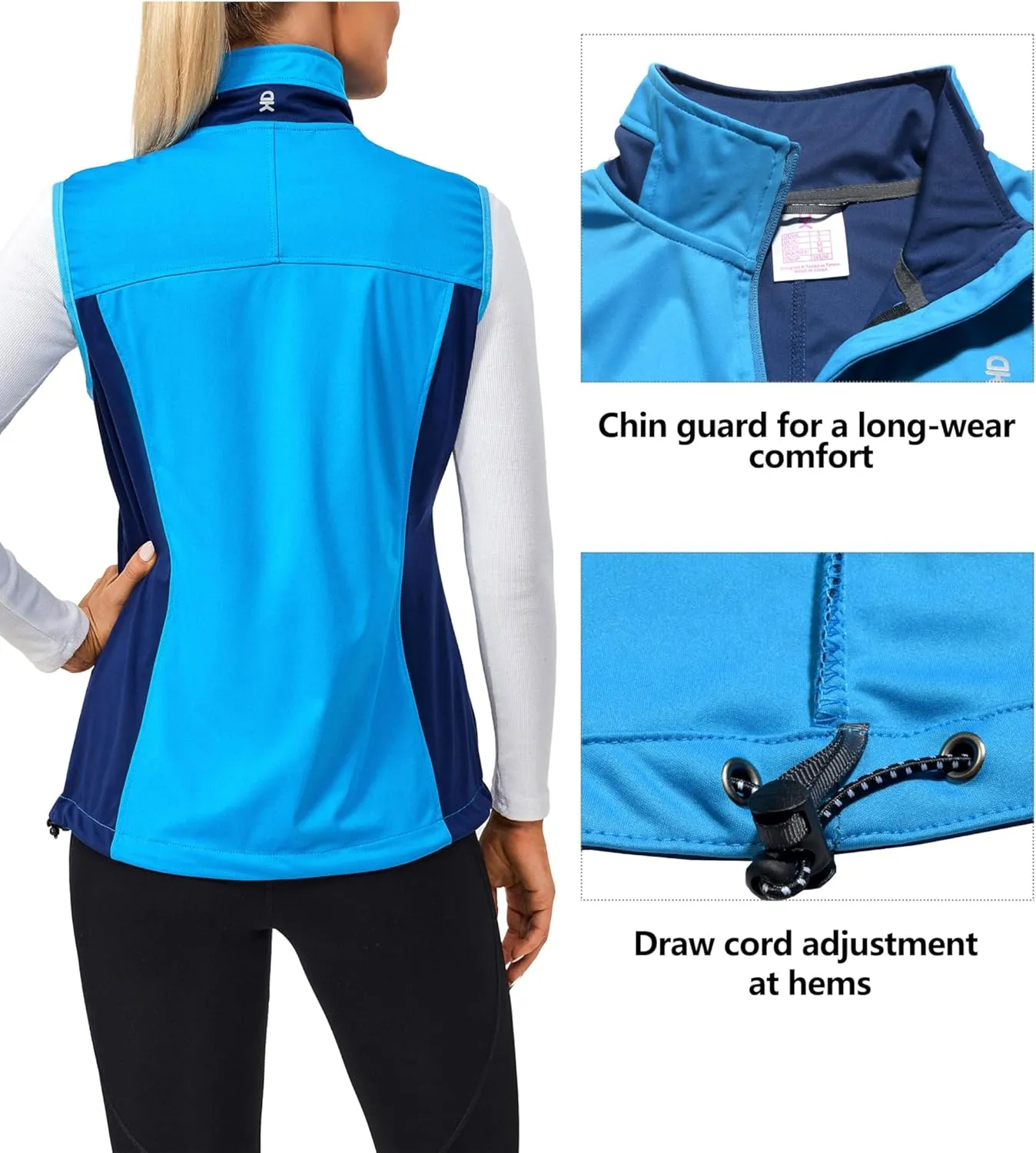 Little Donkey Andy Women's Lightweight Windproof Softshell Vest for Golf Tennis Running Cycling