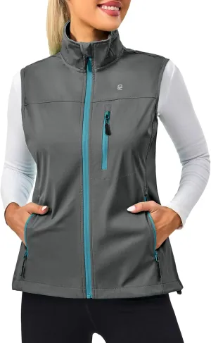 Little Donkey Andy Women's Lightweight Windproof Softshell Vest for Golf Tennis Running Cycling
